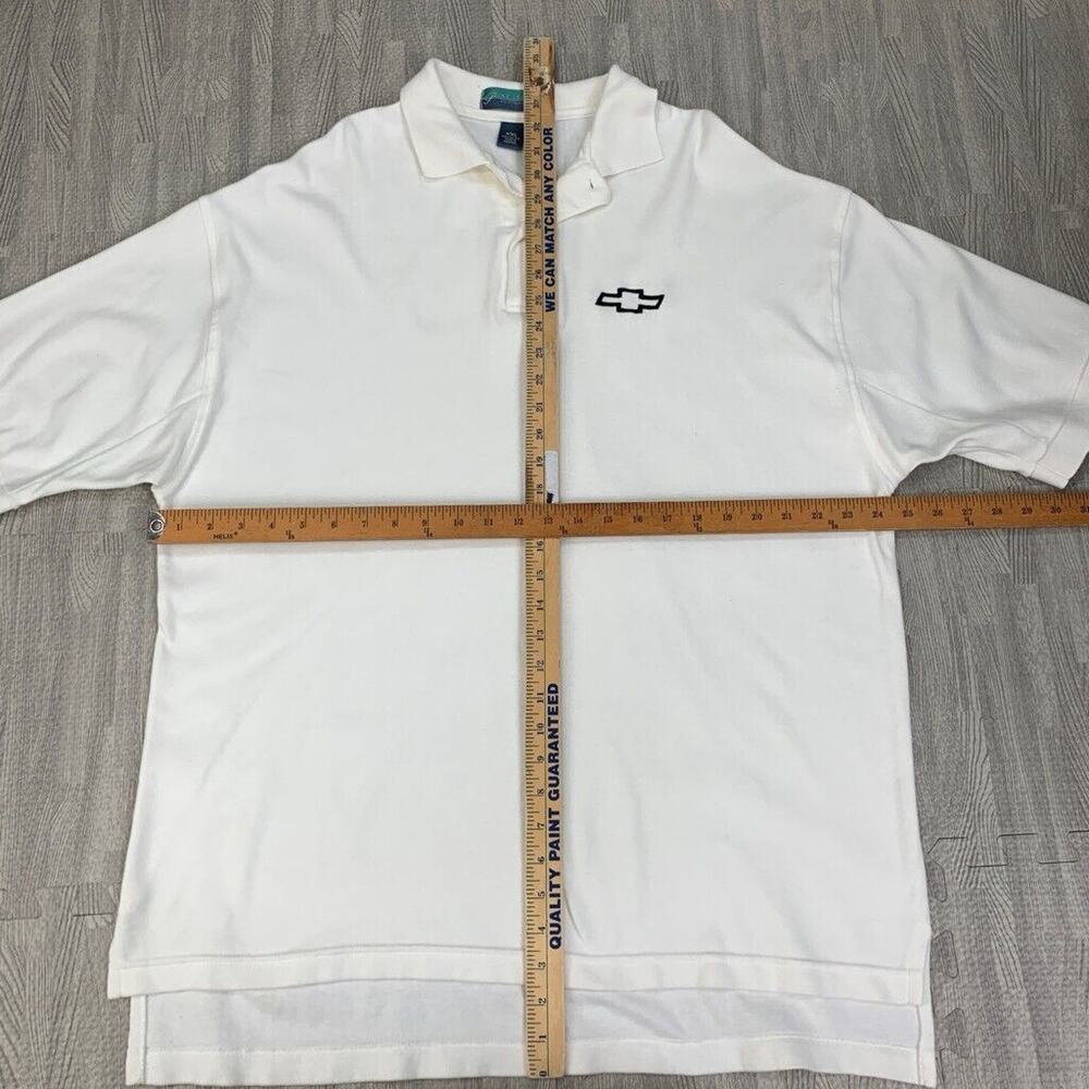 Vintage Chevrolet Polo Shirt Mens XXL 2XL Snow Cotton Pine Island Golf Made USA - Picture 5 of 8